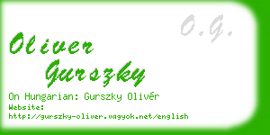 oliver gurszky business card