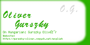 oliver gurszky business card